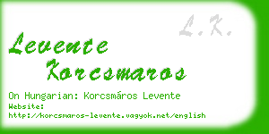 levente korcsmaros business card