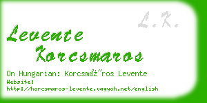 levente korcsmaros business card